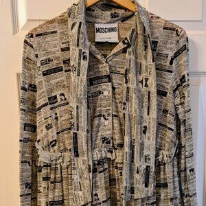 RARE Moschino Couture Milano Newsprint Dress - Size 12